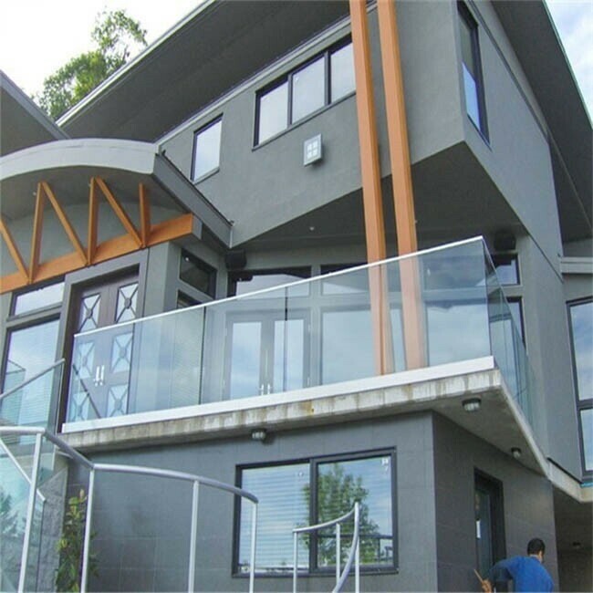 U channel glass railing with tempered glass
