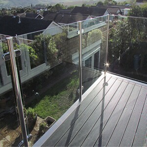 stainless steel post glass railing